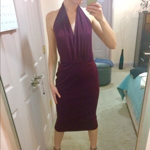 Purple ASOS Halter Tie Back Pencil Dress